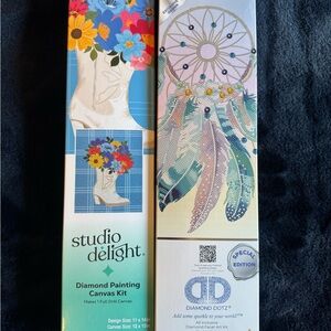 2 NWT Diamond Painting facet Canvas wall Art Kits